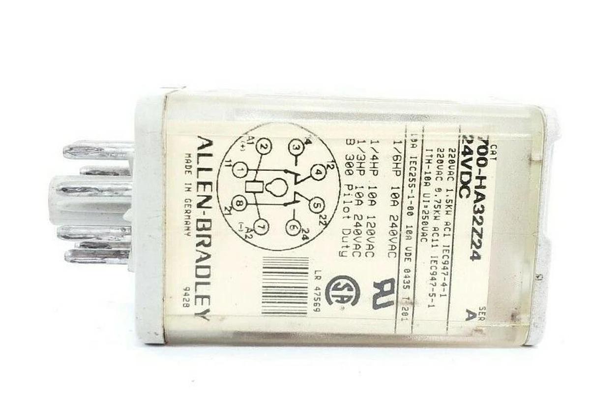 Used ALLEN BRADLEY 700-HA32Z24 RELAY 24VDC SER. A, 8 PIN, 700HA32Z24