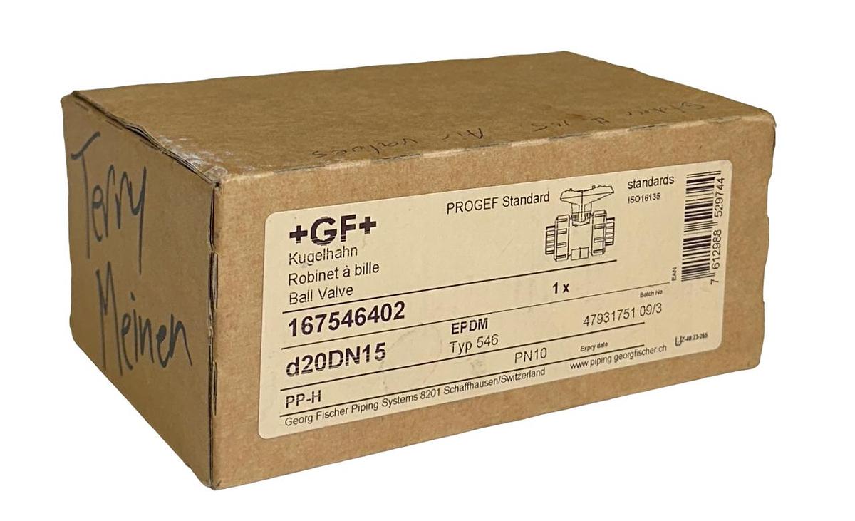 Used +GF+ GEORG FISCHER 167.546.402 / 167546402 MANUAL BALL VALVE 1/2'' TYPE 546 NSMP