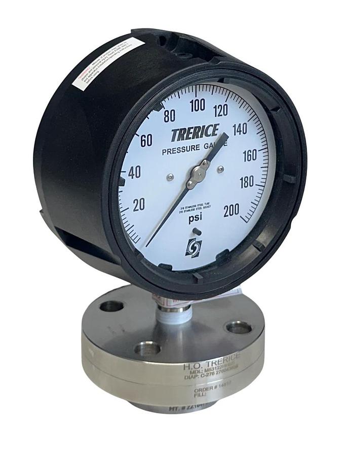 TRERICE 450SS4504LA200 / M53122HHSS PRESSURE GAUGE 0-200PSI SILICONE NSMP