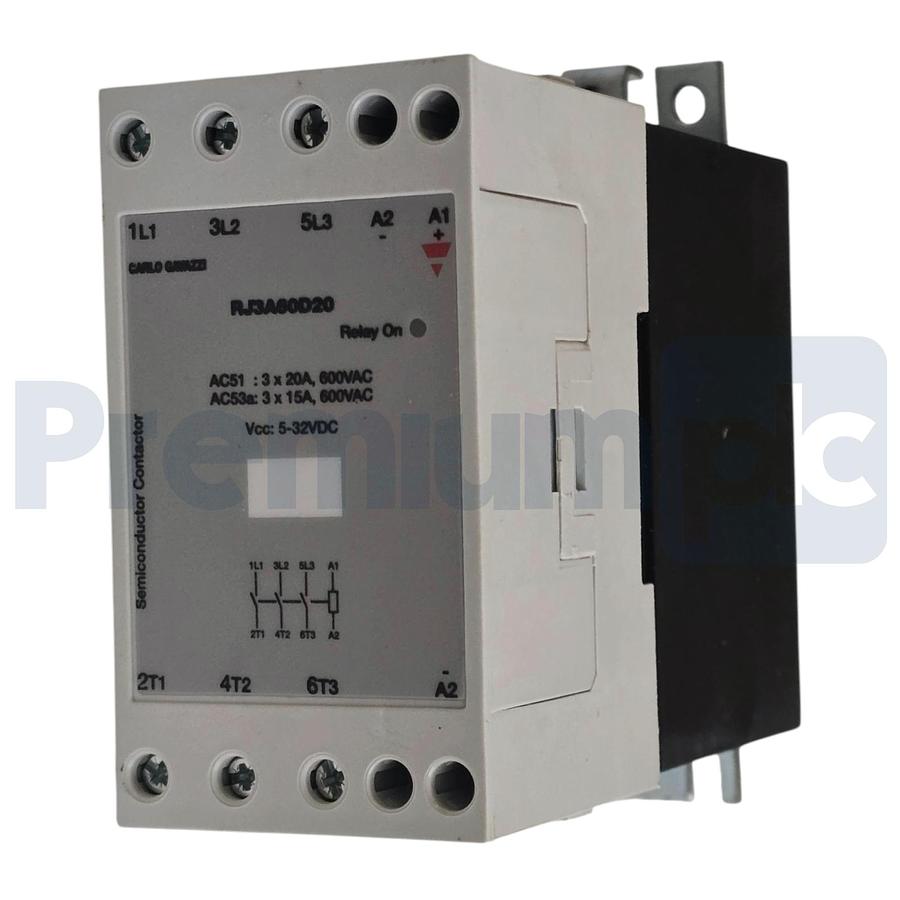 Used Carlo Gavazzi RJ3A60D20 | RJ3A Solid State Relay 3-Phase 20A 600VAC 5-32VDC NSMP
