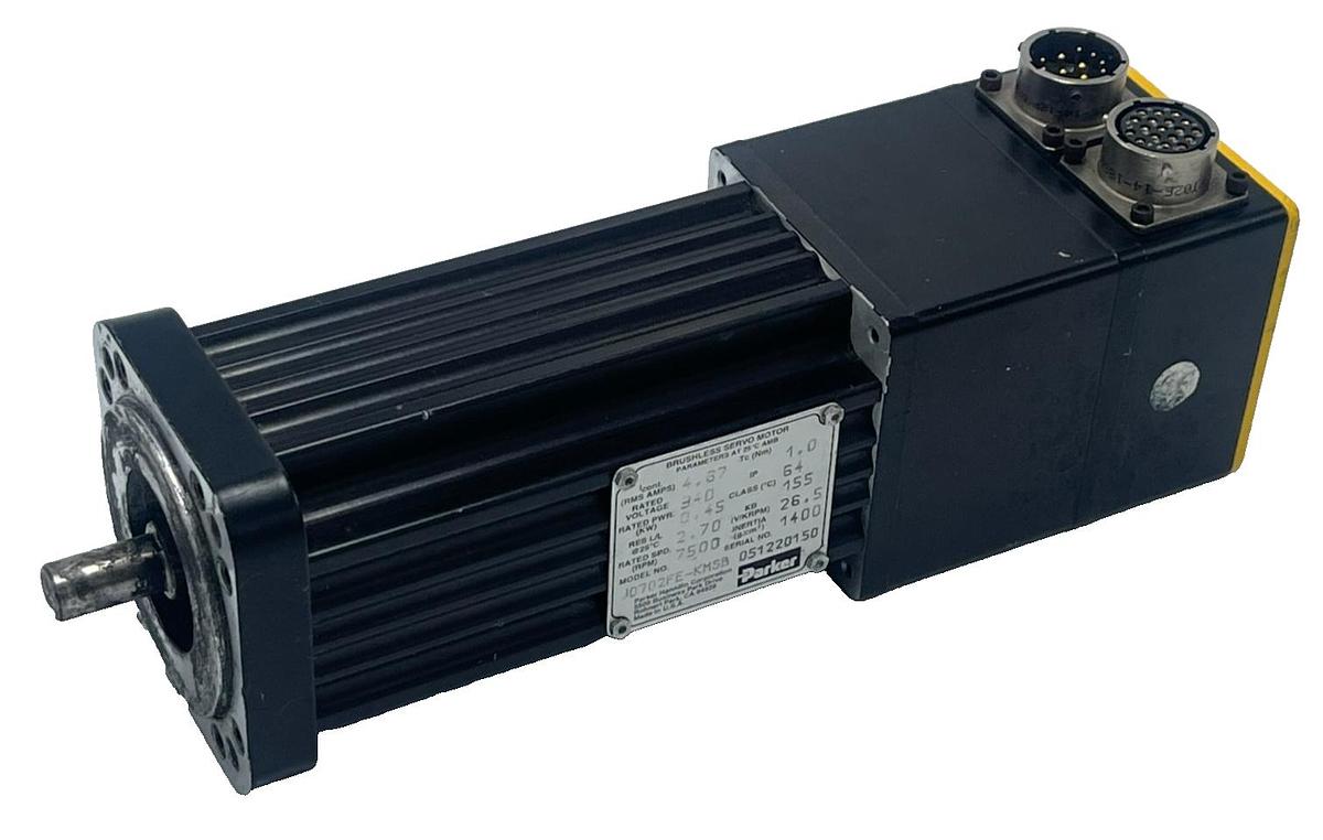Used PARKER J0702FE-KMSB Brushless Servo Motor J0702FEKMSB 115V AC Encoder Industrial