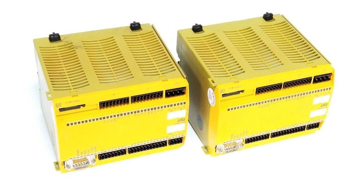 Used LOT OF 2 PILZ PNOZ-M1P BASE CONTROLLER UNITS 773100 (FOR PARTS)
