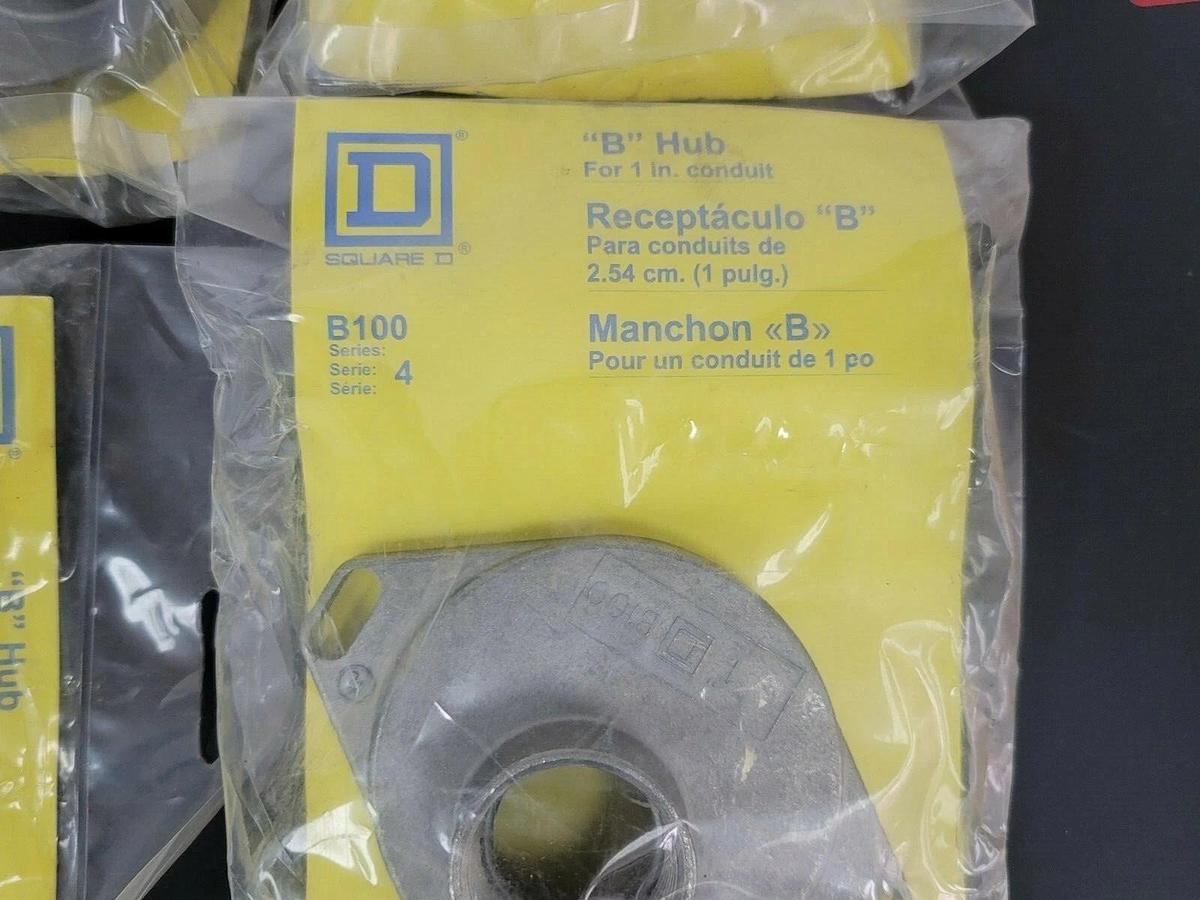 Used LOT OF 5 NEW SQUARE D B100 "B" HUB FOR 1'' CONDUIT SERIES 4
