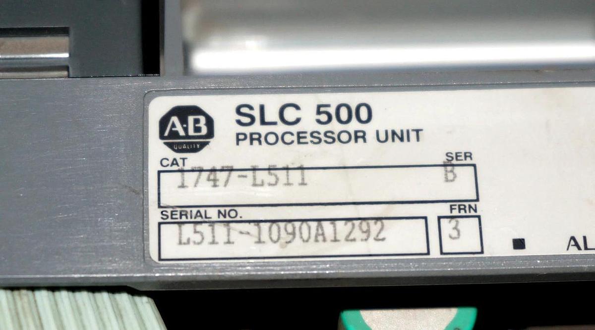 Used ALLEN BRADLEY 1747-L511 PROCESSOR UNIT SER. B FRN. 3 1747L511