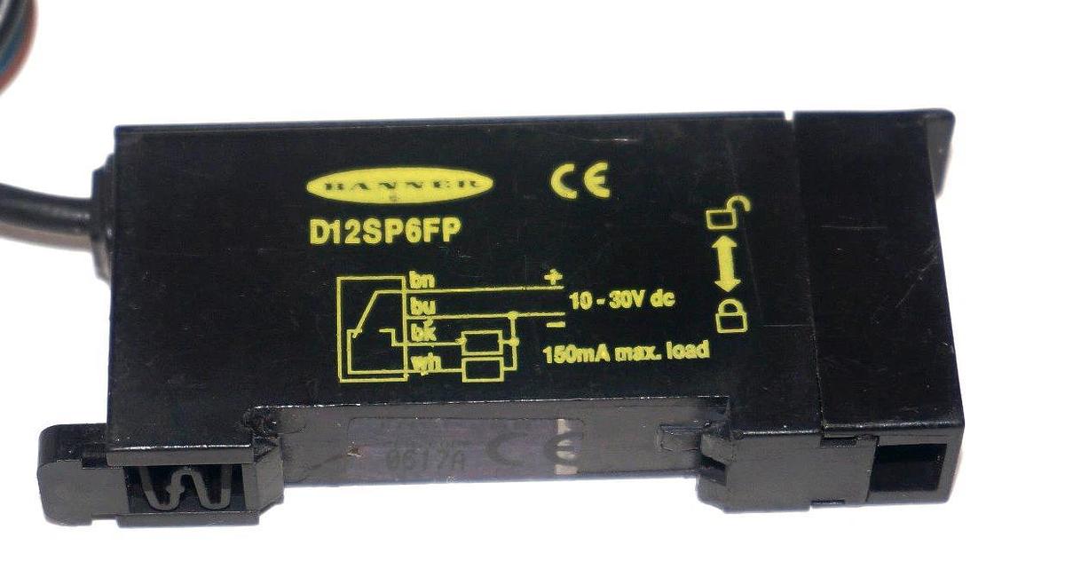 Used BANNER D12SP6FP PHOTOELECTRIC SENSOR