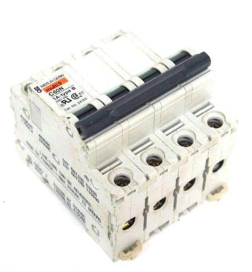 Used MERLIN GERIN MULTI 9 C60N CIRCUIT BREAKER CAT NO 24155, 1A-TYPE B, MG24155