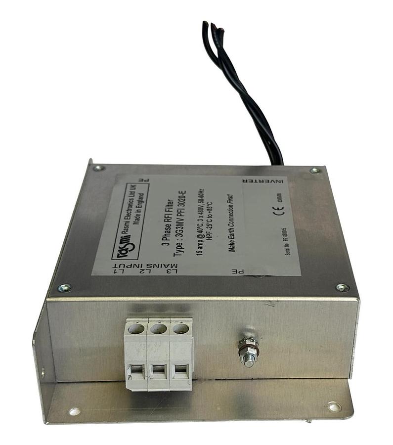 Used OMRON RASMI ELECTRONICS 3G3MV PFI 3020-E 3-PHASE RFI FILTER 15A 480V 50/60Hz