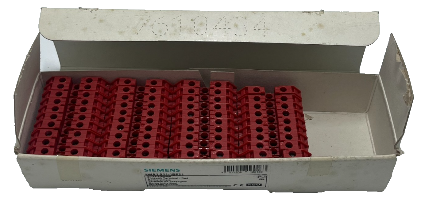 Used BOX OF 39 NEW Siemens 8WA1 011-1BF21 Red Feed-Through Terminal Block 2.5mm²