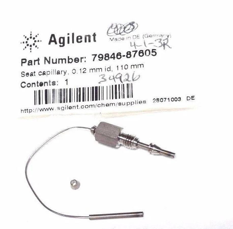 Used NEW AGILENT TECHNOLOGIES 79846-87605 SEAT CAPILLARY 0.12 MM I.D. 110 MM
