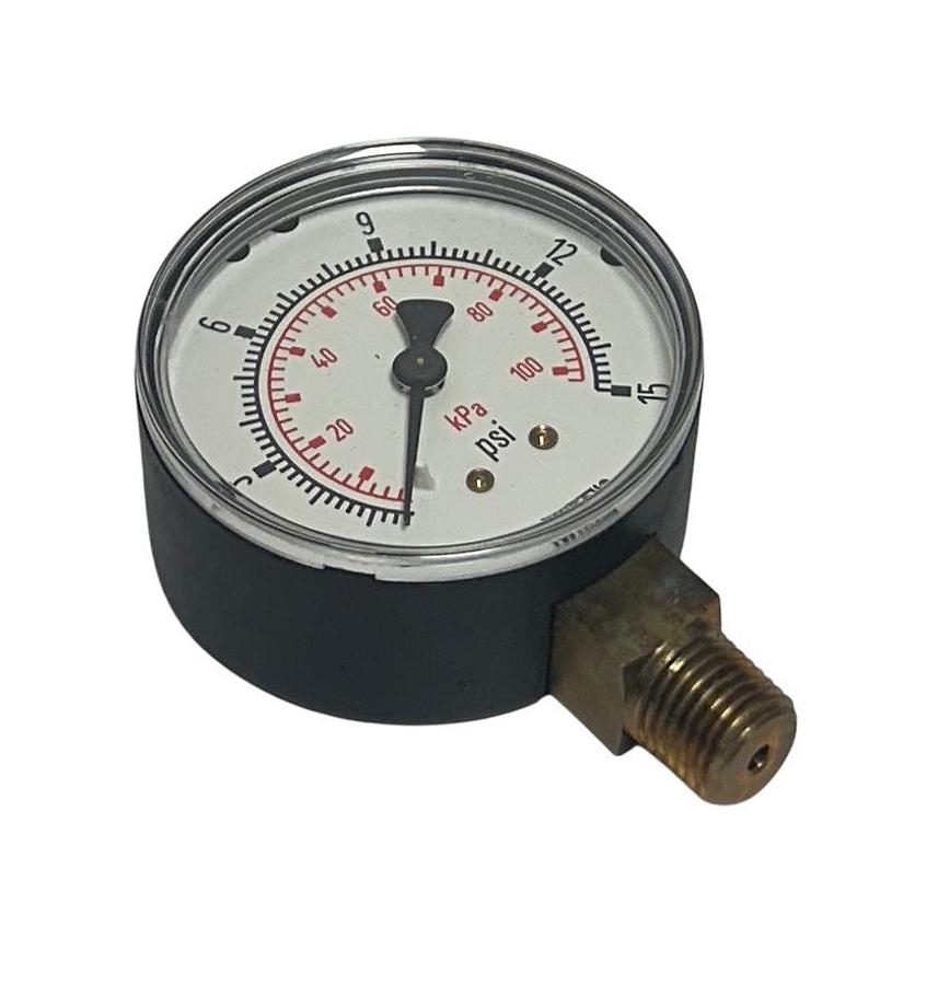Used WIKA 8990552 OEM PRESSURE GAUGE 111.10 2.5'' 15PSI/KPA 1/4'' NPT LM NSMP