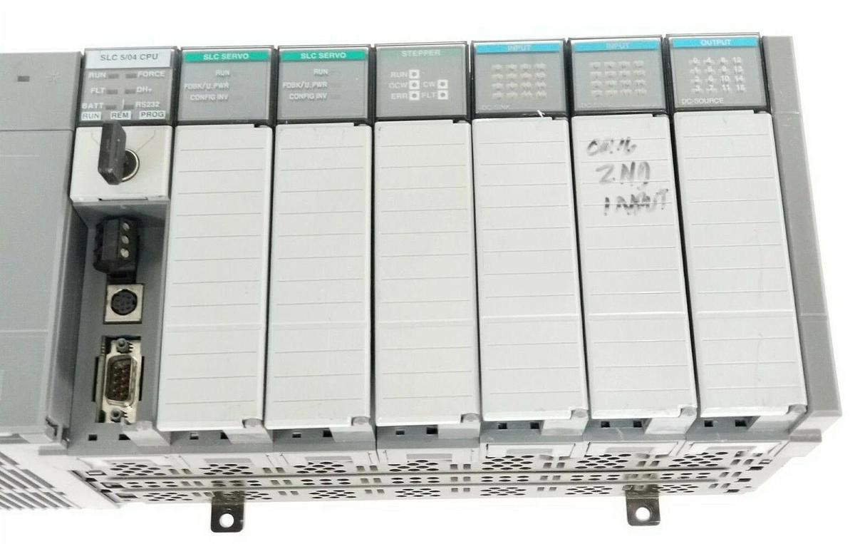 Used ALLEN BRADLEY 1746-A7 SER. B RACK W/ 1746-P2 , 1747-L542 , HSTP1 , HSRV , IB16