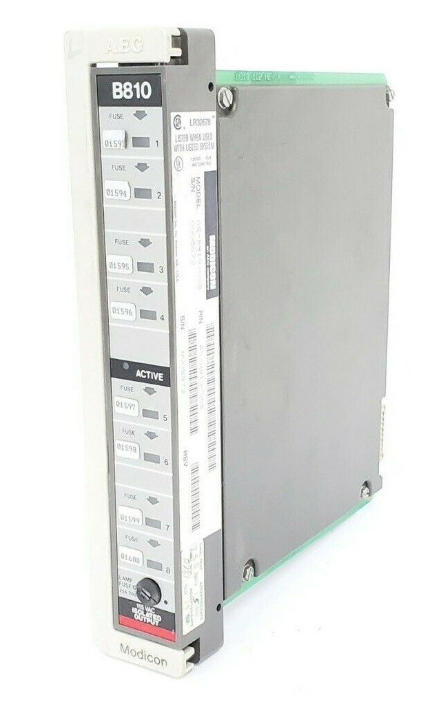 Used MODICON AS-B810-008 ISOLATED OUTPUT MODULE AS-B810-100 REV. A7 ASB810008