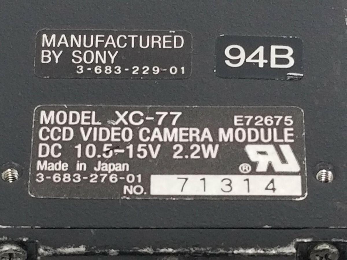 Used SONY MODEL XC-77 CCD VIDEO CAMERA MODULE, 10.5-15VDC, 2.2W, XXC7, XC-77-2