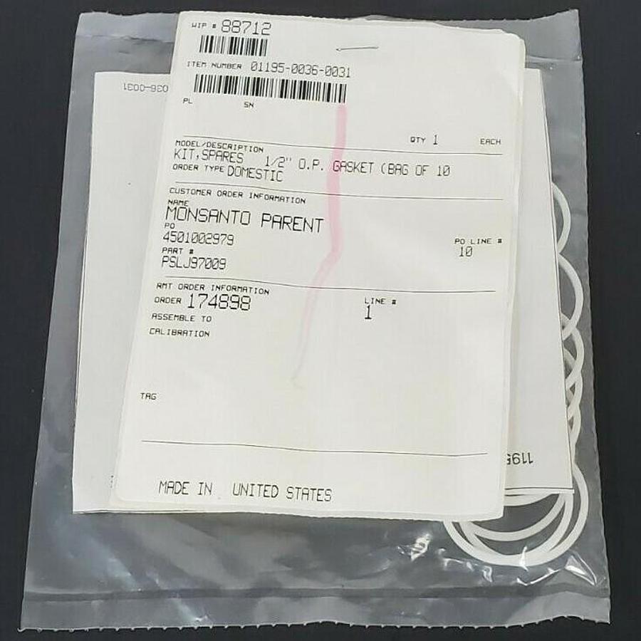 LOT OF 10 NEW FISHER 01195-0036-0031 1195 ORIFICE BODY 1/2'' GASKETS