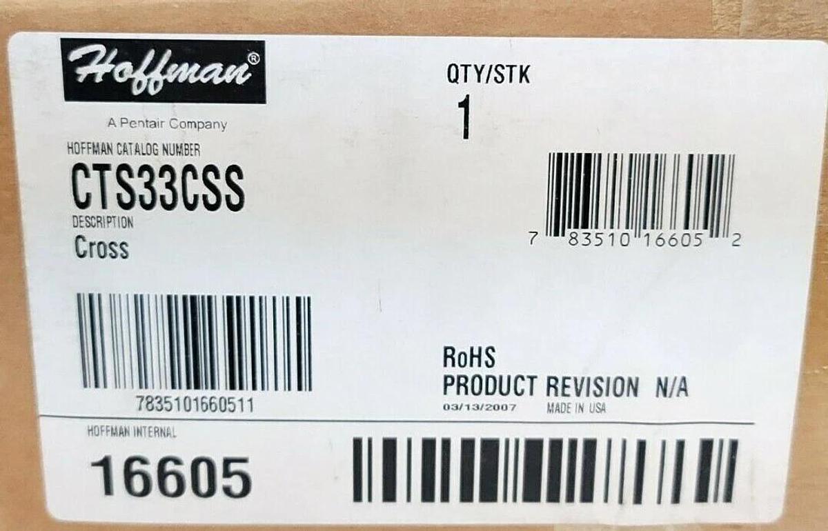 NEW HOFFMAN CTS33CSS CROSS ENCLOSURE STAINLESS