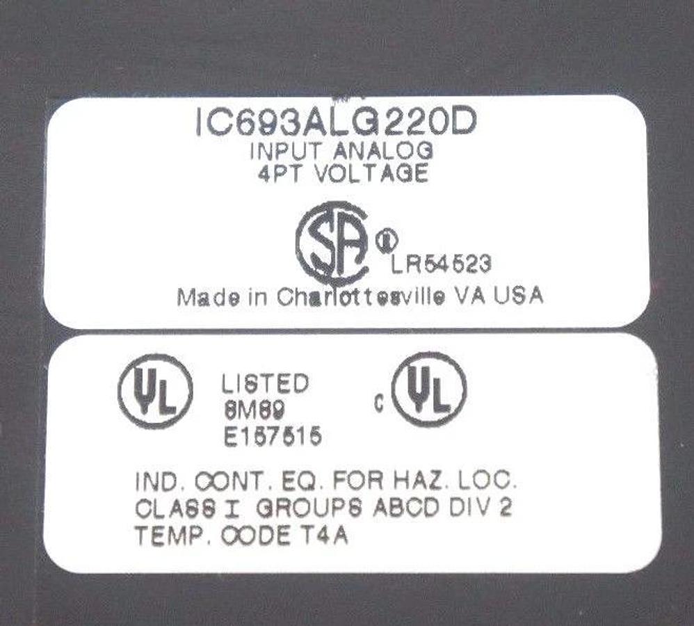 Used GE FANUC IC693ALG220D INPUT ANALOG MODULE 4PT VOLTAGE