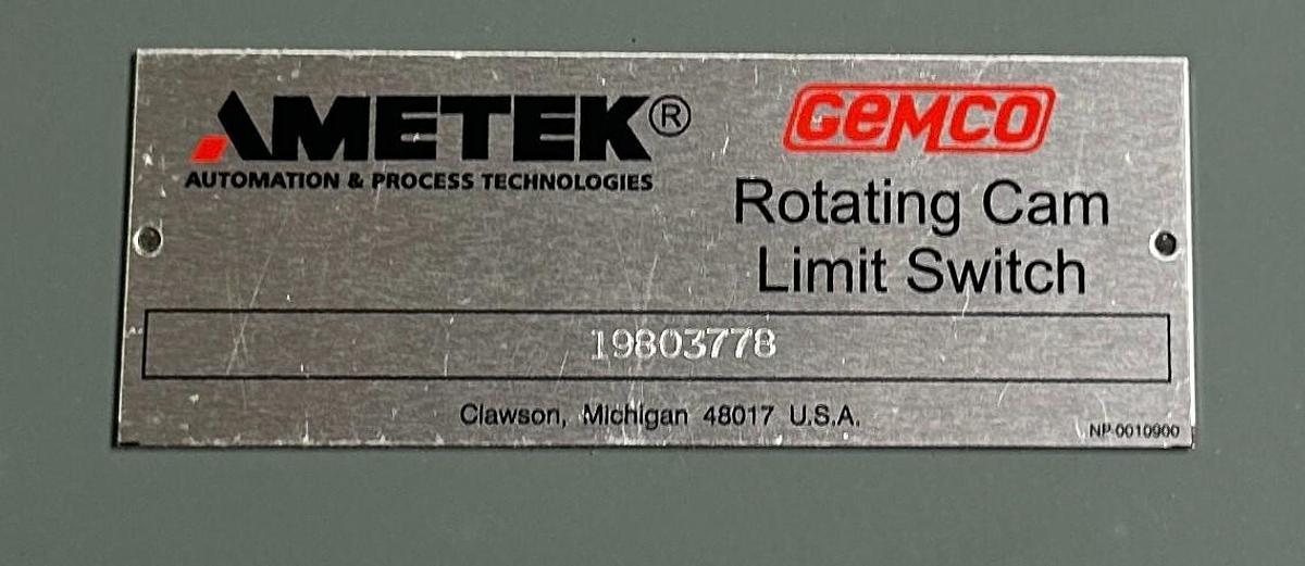 Used AMETEK GEMCO 1980-3778 / 19803778 ROTATING CAM LIMIT SWITCH NSNP