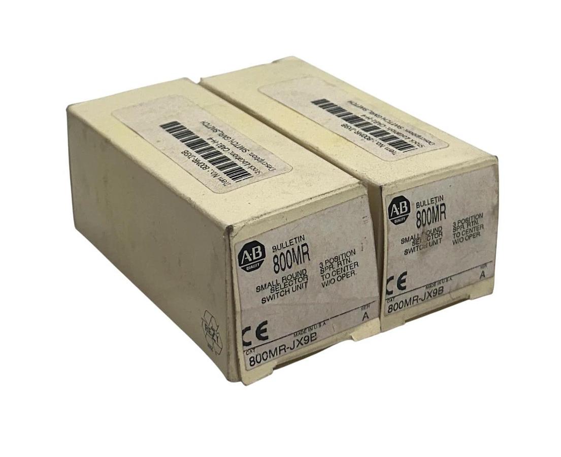 2 ALLEN BRADLEY 800MR-JX9B /A BULLETIN 800MR 3-POS SELECTOR SWITCHES W/O OP NSMP