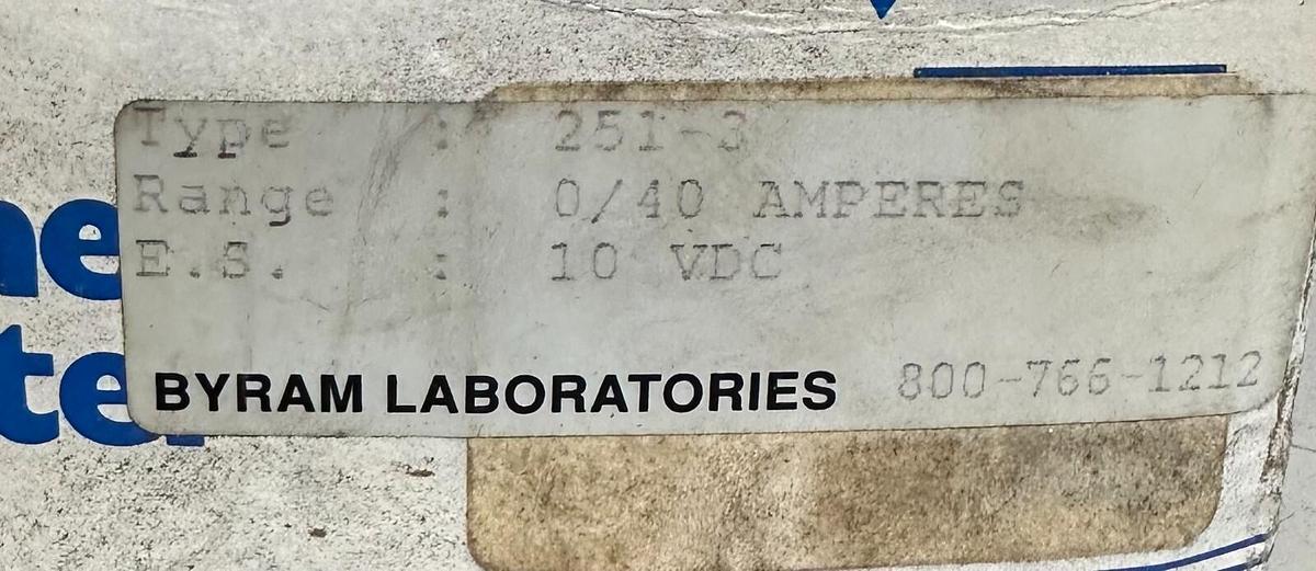Used NEW YOKOGAWA BYRAM LABORATORIES 251-3 / 2513 PANEL METER 0/40A 10VDC