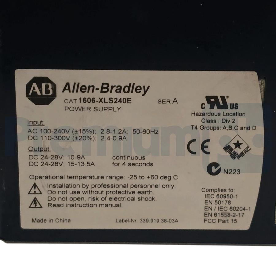 Allen-Bradley 1606-XLS240E /A Power Supply 24V-28V DC 10A 240W DIN Rail NUPI