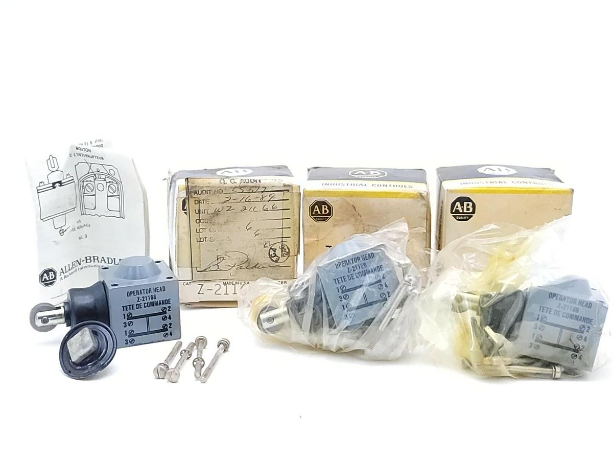 Used LOT OF 3 NIB ALLEN BRADLEY Z-21166 OPERATOR HEADS Z21166