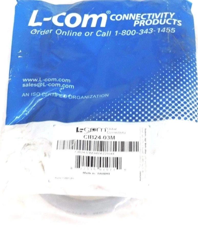 Used NEW L-COM CIB24-03M CABLE CIB2403M, 0.3M