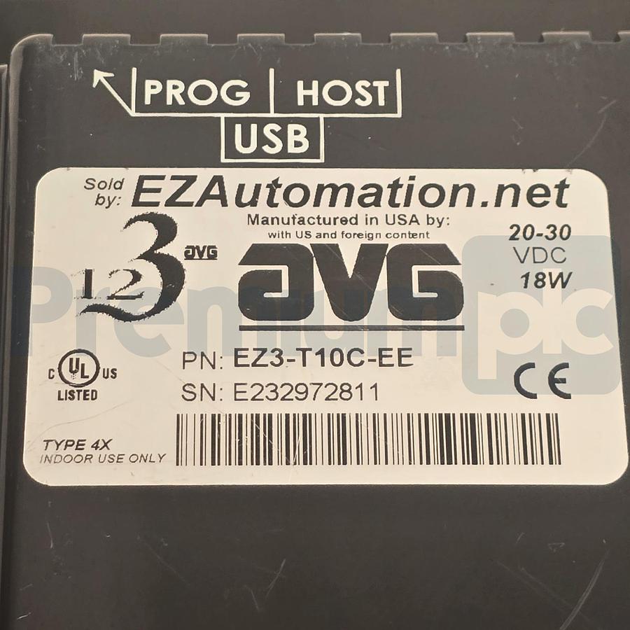 Used EZAutomation AVG Automation EZ3-T10C-EE Touchpanel HMI 10" TFT Color NSMP (read)