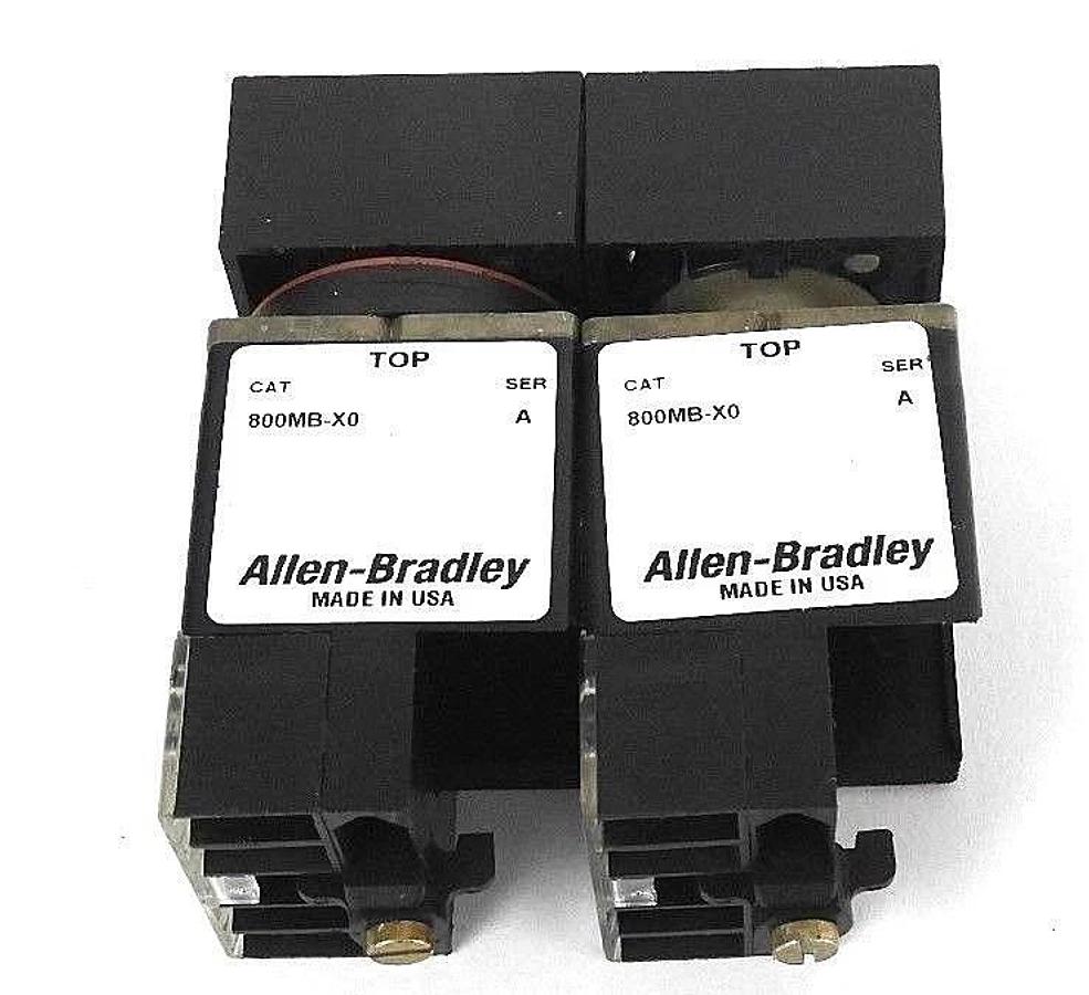 Used LOT OF 2 ALLEN BRADLEY 800MB-XO SER. A OPERATOR FOR PUSHBUTTON SWITCHES 800M-XD1