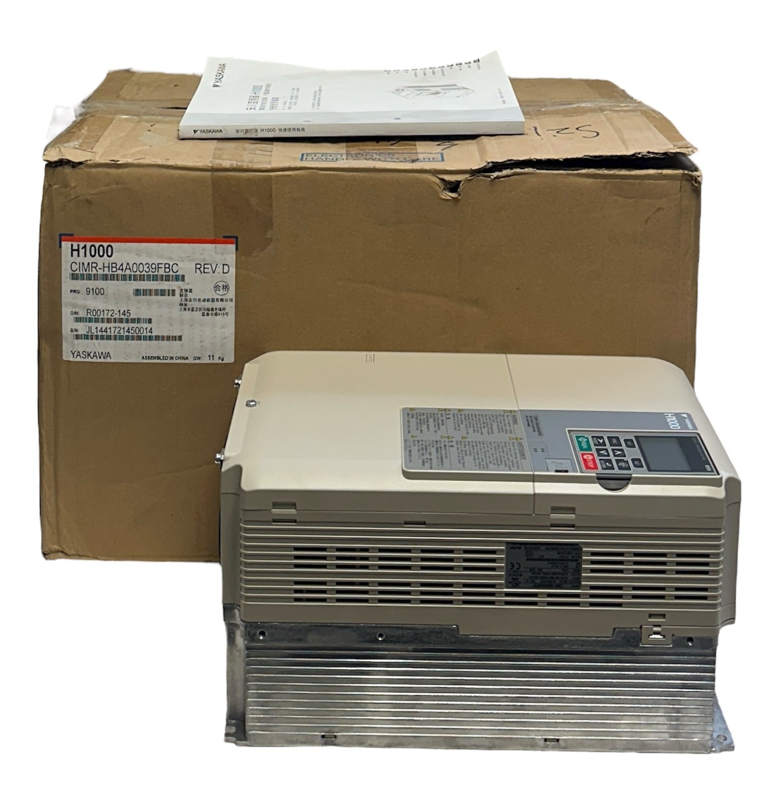 Used YASKAWA CIMR-HB4A0039FBC / H1000 AC DRIVE Rev. D 18.5kW/15kW 380-480VAC 3PH NSMP