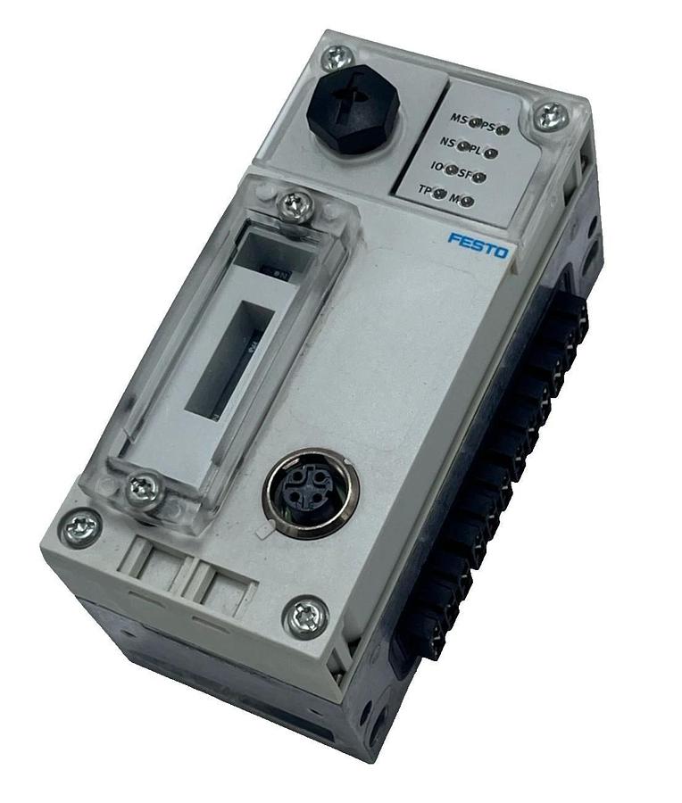 Used Festo CPX-FB32 Bus Node REV 18 (541302) with CPX-M-GE-EV Interlinking Block