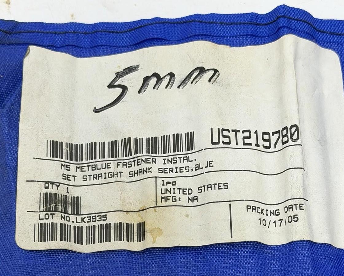 NEW M5 METBLUE FASTENER INSTAL. SET STRAIGHT SHANK UST219780 5MM