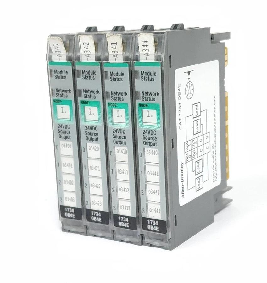 Used LOT OF 4 ALLEN BRADLEY 1734-OB4E /C FW 3.022 SER. C I/O MODULES