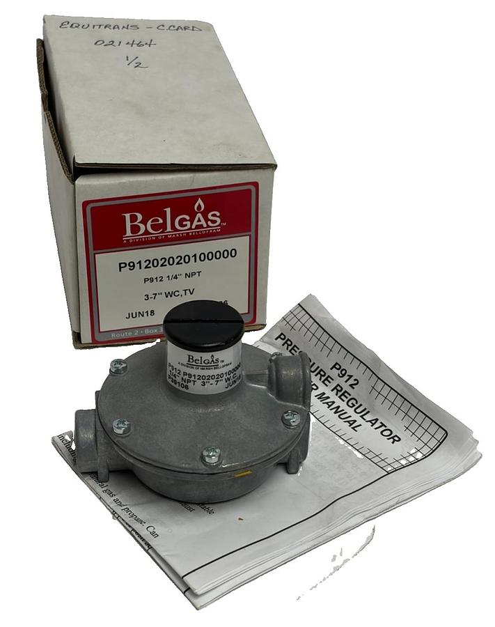 Used BelGas P91202020100000 P912 Gas Pressure Regulator 1/4 NPT 3-7 WC TV New in Box
