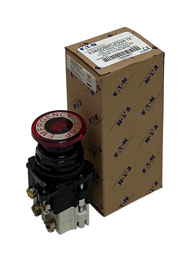 EATON E34GDB97LED24-1X CORROSION RESISTANT PUSH/PULL RED E-STOP SERIES A2 NSMP