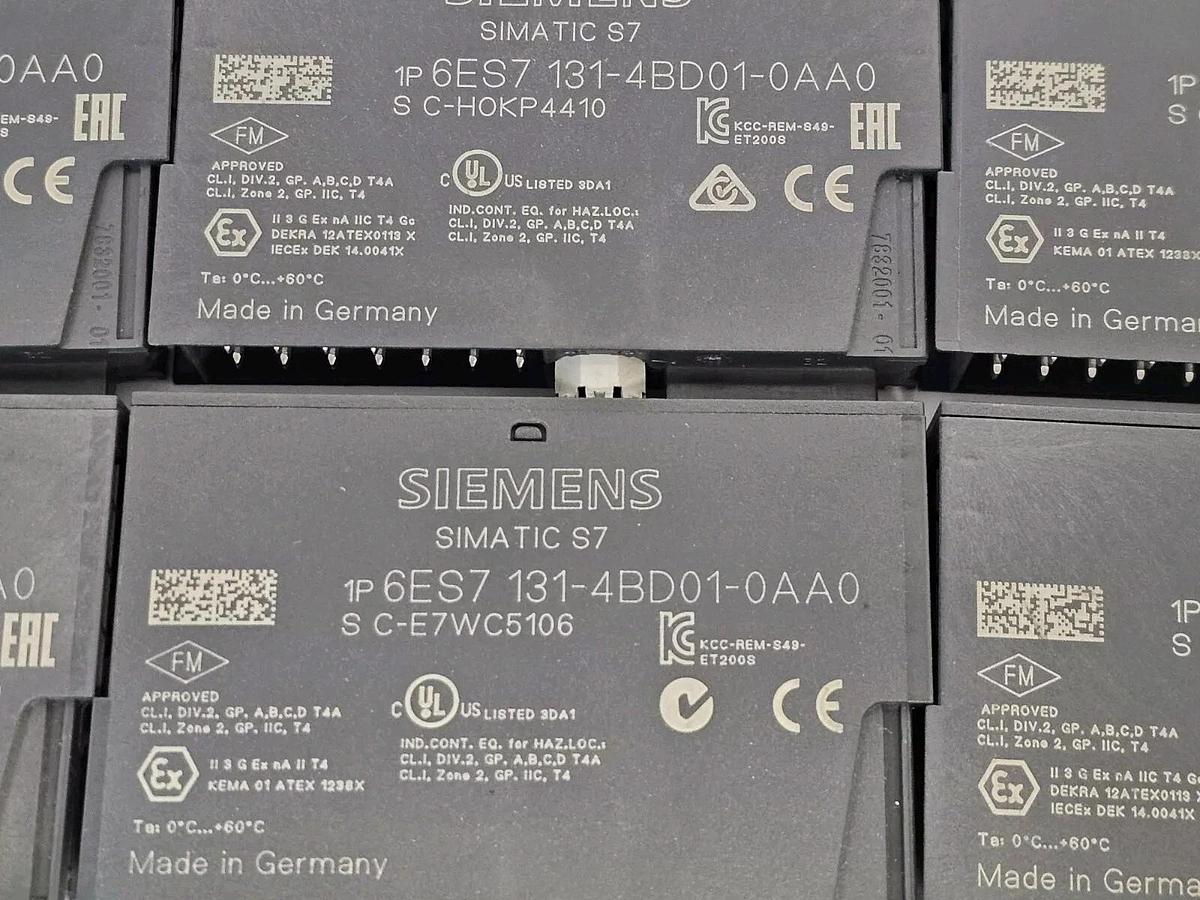 Used LOT OF 6 SIEMENS 6ES7131-4BD01-0AA0 DIGITAL INPUT MODULES 6ES71314BD010AA