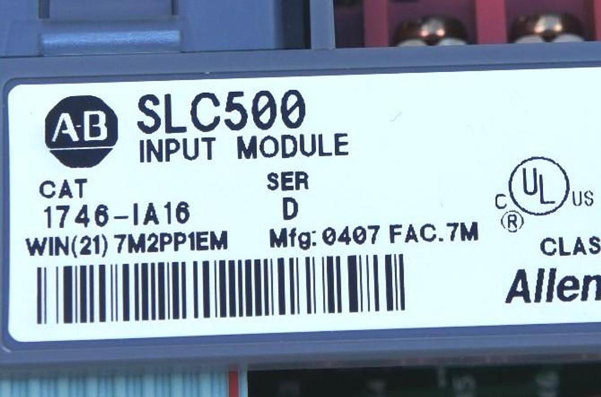 Used ALLEN BRADLEY SLC 500 1746-IA16 INPUT MODULE 85-132VAC 50/60HZ SER D 1746IA16