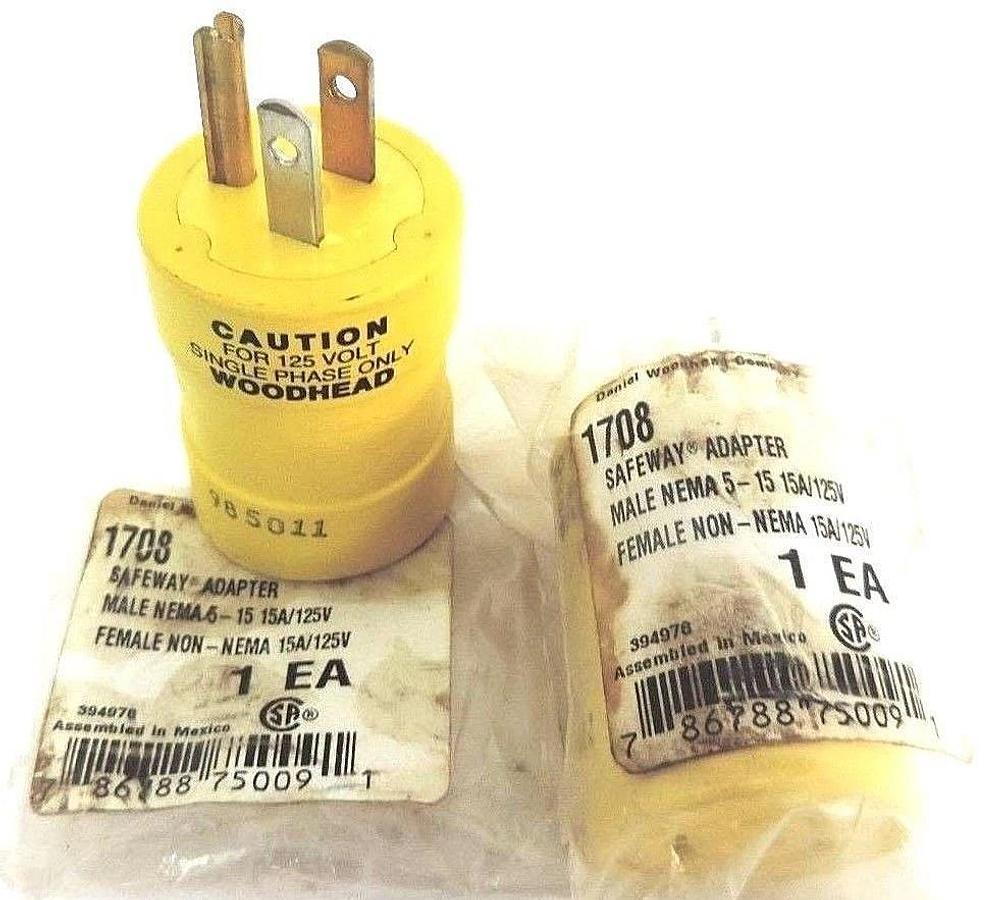 Used LOT OF 2 NEW BRAD HARRISON WOODHEAD 1708 SAFEWAY ADAPTERS