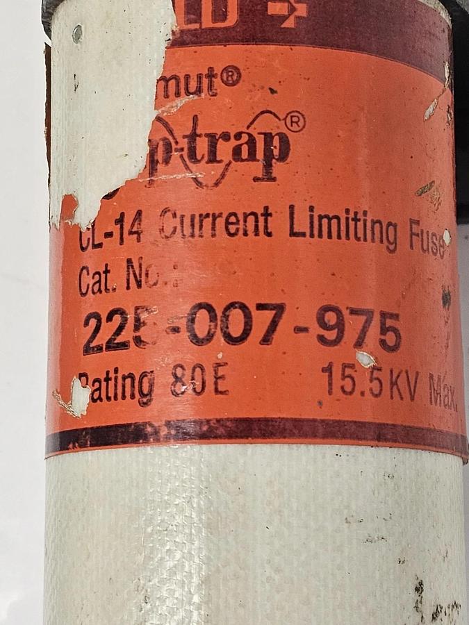 Used GOULD SHAWMUT 225-007-975 / CL-14 CURRENT LIMITING FUSE 15.5kV MAX 225007975