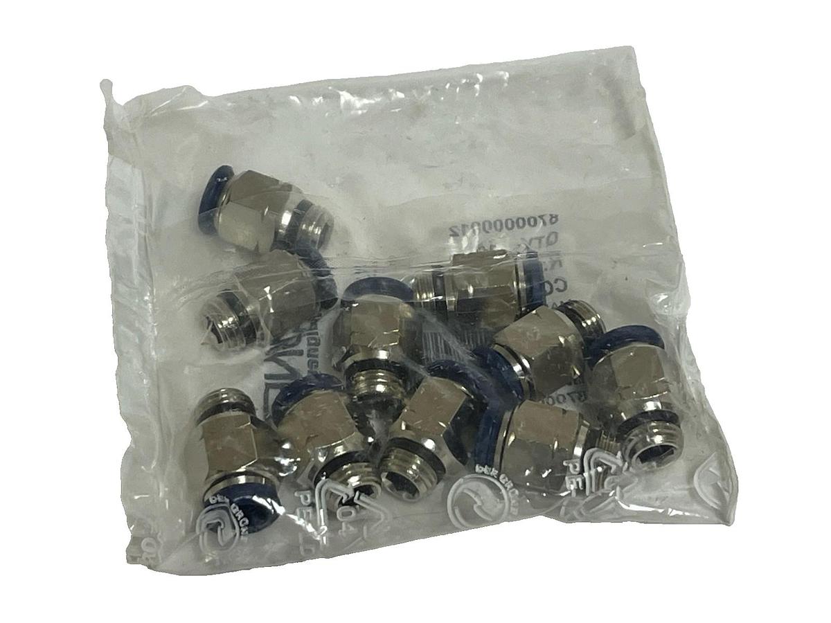 QTY: 10 Aignep 87000-06-04 Straight Male Fitting 3/8" Tube x 1/4" NPT Uni Thread