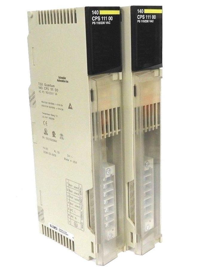 Used LOT OF 2 SCHNEIDER MODICON 140-CPS-111-00 AS PS 115/230V 3A MODULE PV:00 RL79