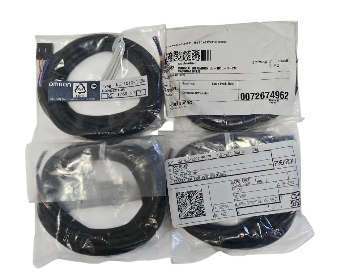 Used LOT OF 4 NEW OMRON EE-1010-R 2M 4-WIRE CONNECTORS EE1010R