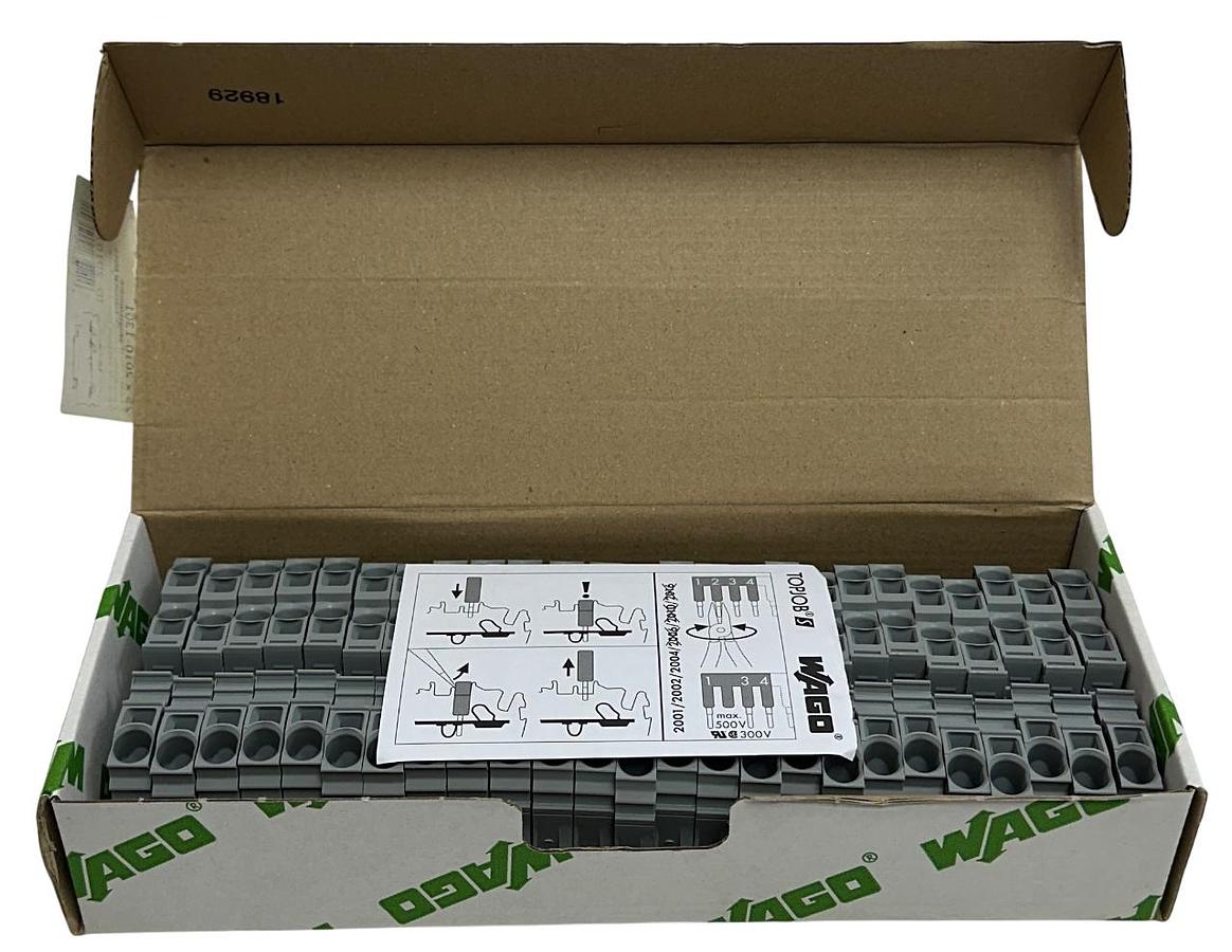 Used 25 WAGO 2010-1301 / 20101301 TOPJOB S 3-CONDUCTOR THROUGH TERMINAL BLOCKS NSMP
