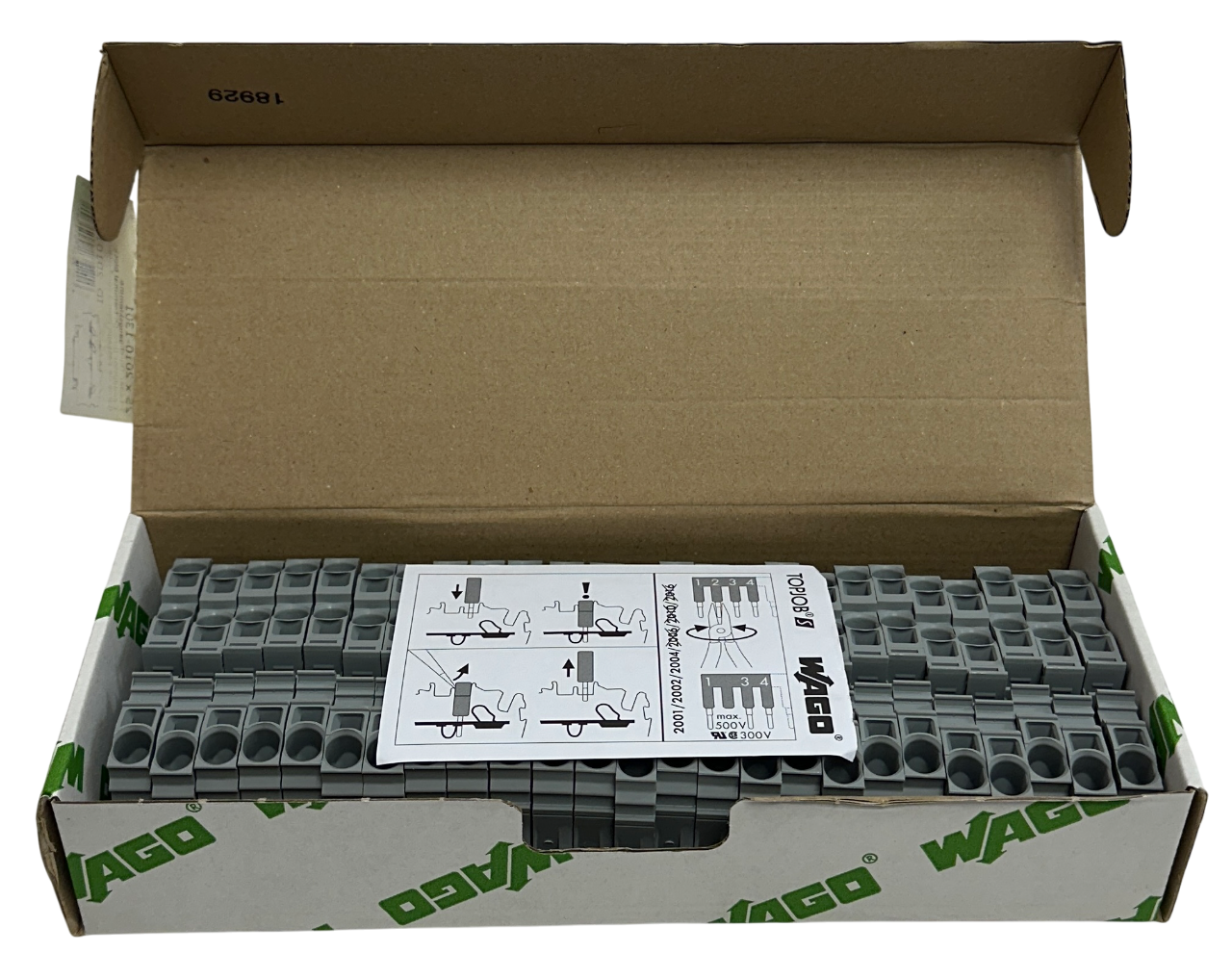 Used 25 WAGO 2010-1301 / 20101301 TOPJOB S 3-CONDUCTOR THROUGH TERMINAL BLOCKS NSMP