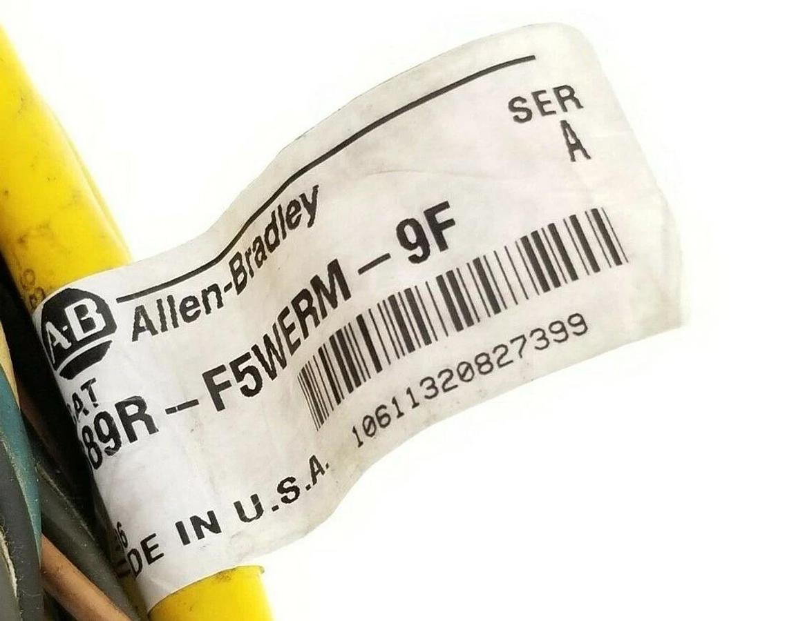 Used ALLEN BRADLEY 889R-F5WERM-9F PATCHCORD SER. A 250V AC/DC 4A 889RF5WERM9F