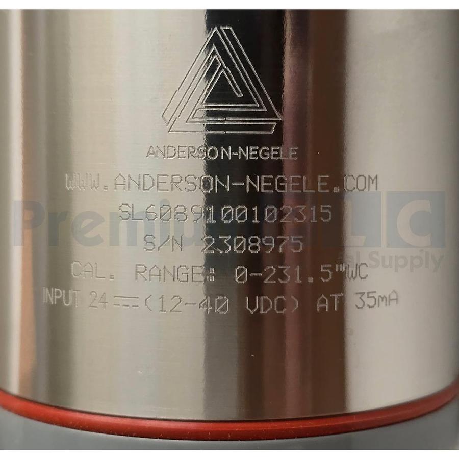 Used NEW ANDERSON-NEGELE SL6089100102315 SL HYDROSTATIC LEVEL TRANSMITTER 0-231.5"WC