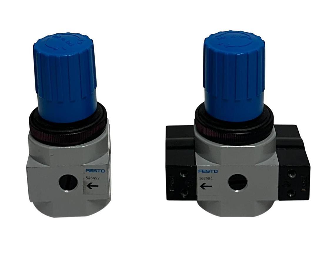 Used 2 FESTO LR-D-7-MINI / 162584 / 546452 PNEUMATIC PRESSURE REGULATORS 3/8'' USNP
