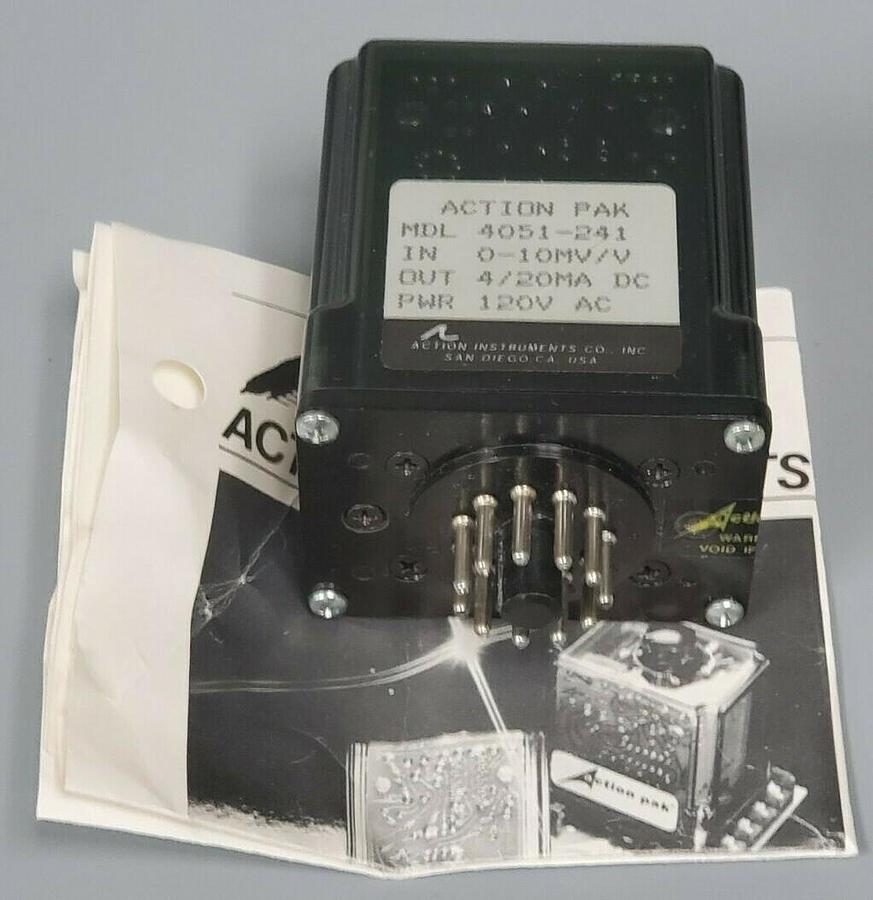 NIB ACTION INSTRUMENTS MDL: 4051-241 STRAIN GAUGE AMPLIFIER 0-10MV/V 4/20MA DC