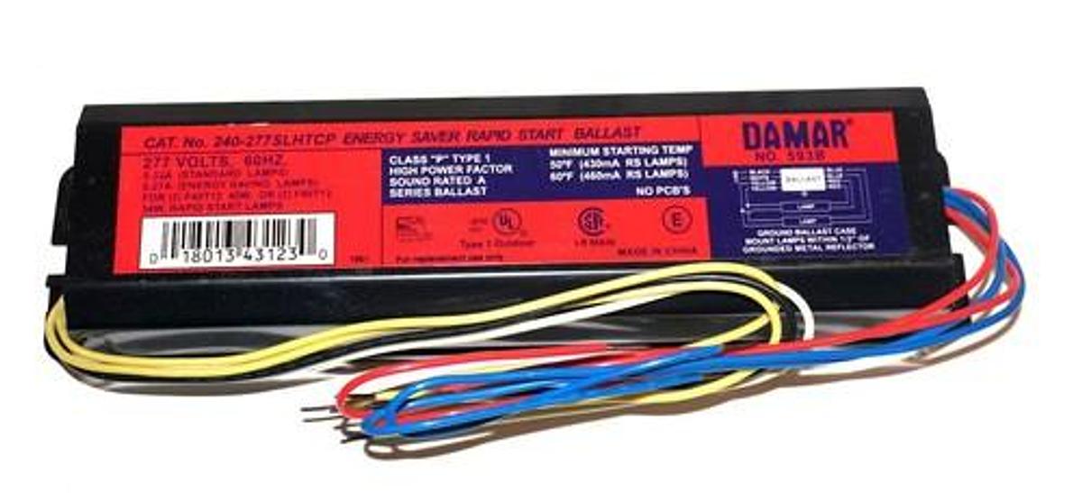 Used LOT OF 3 NEW DAMAR 240-277-SLH-TCP RAPID START BALLAST NO. 593B 240-277SLHTCP