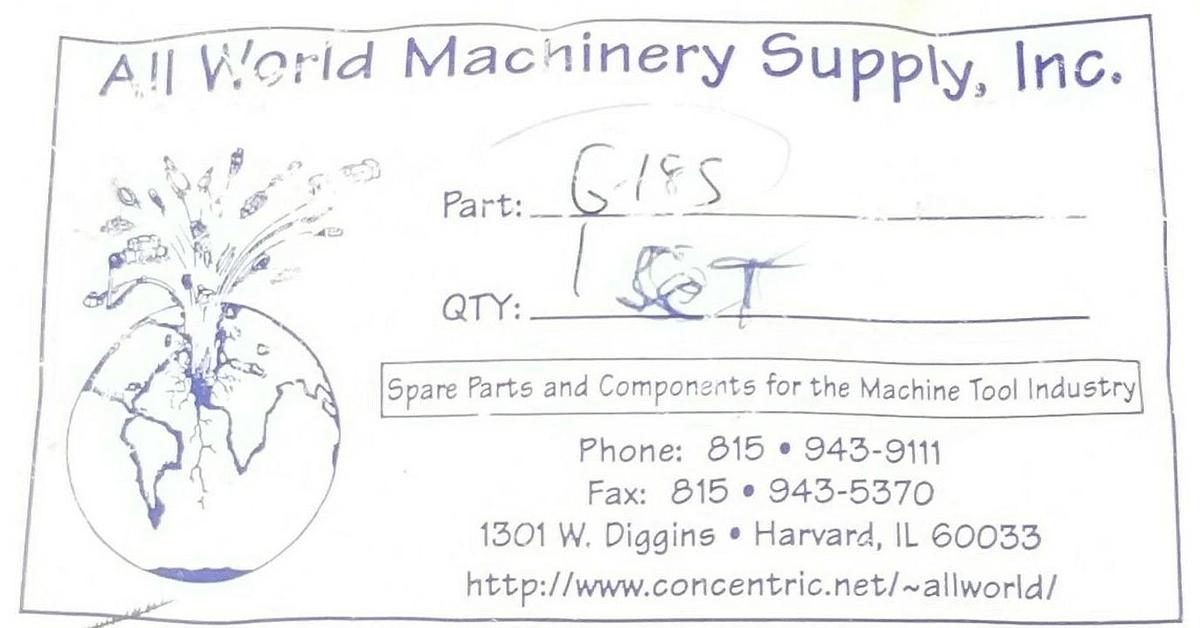 Used NEW ALL WORLD MACHINERY SUPPLY G-185 O-RING G185