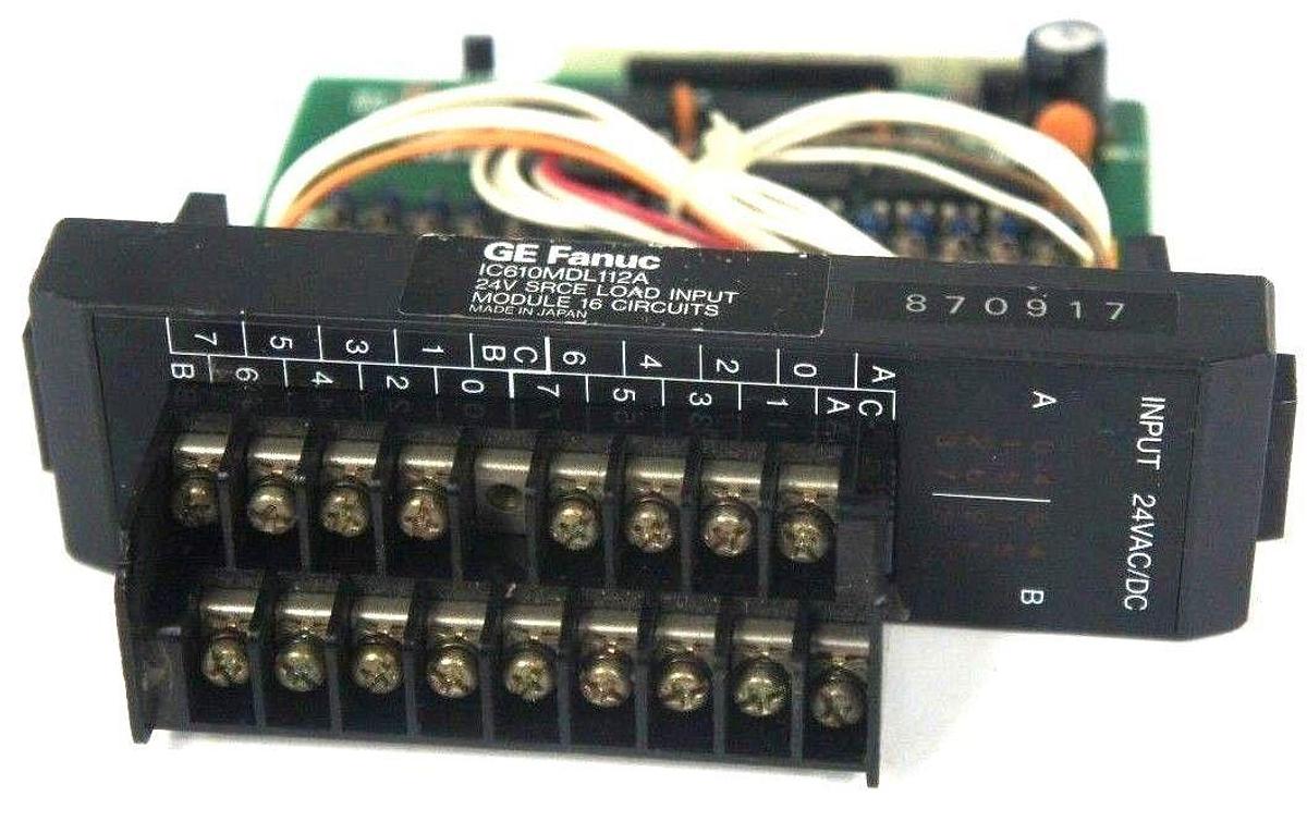 Used GE FANUC IC610MDL112A INPUT MODULE 24V SRCE LOAD INPUT 16 CIRCUITS